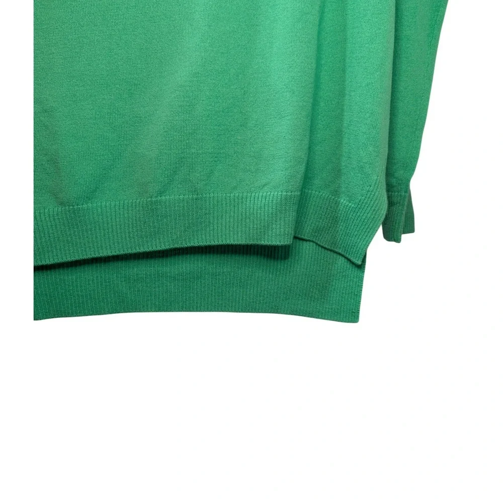 GAP V Neck Long Sleeve Pullover Sweater Green Merino Wool Blend Size Medium Tall